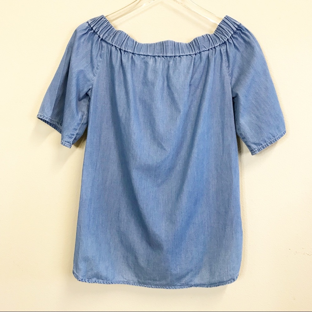 Michael Kors | Off Shoulder Chambray Top - Picture 5 of 5